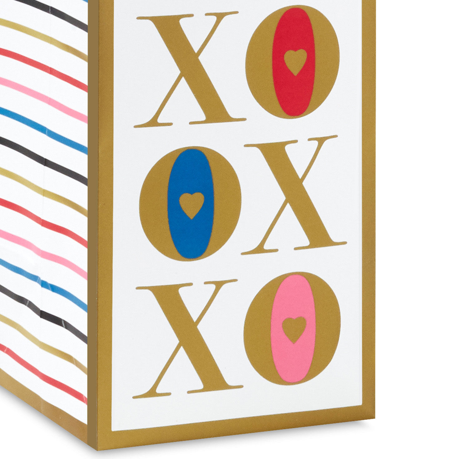 XO Pattern Valentine's Day Wine Gift Bag upclose detail image number 5