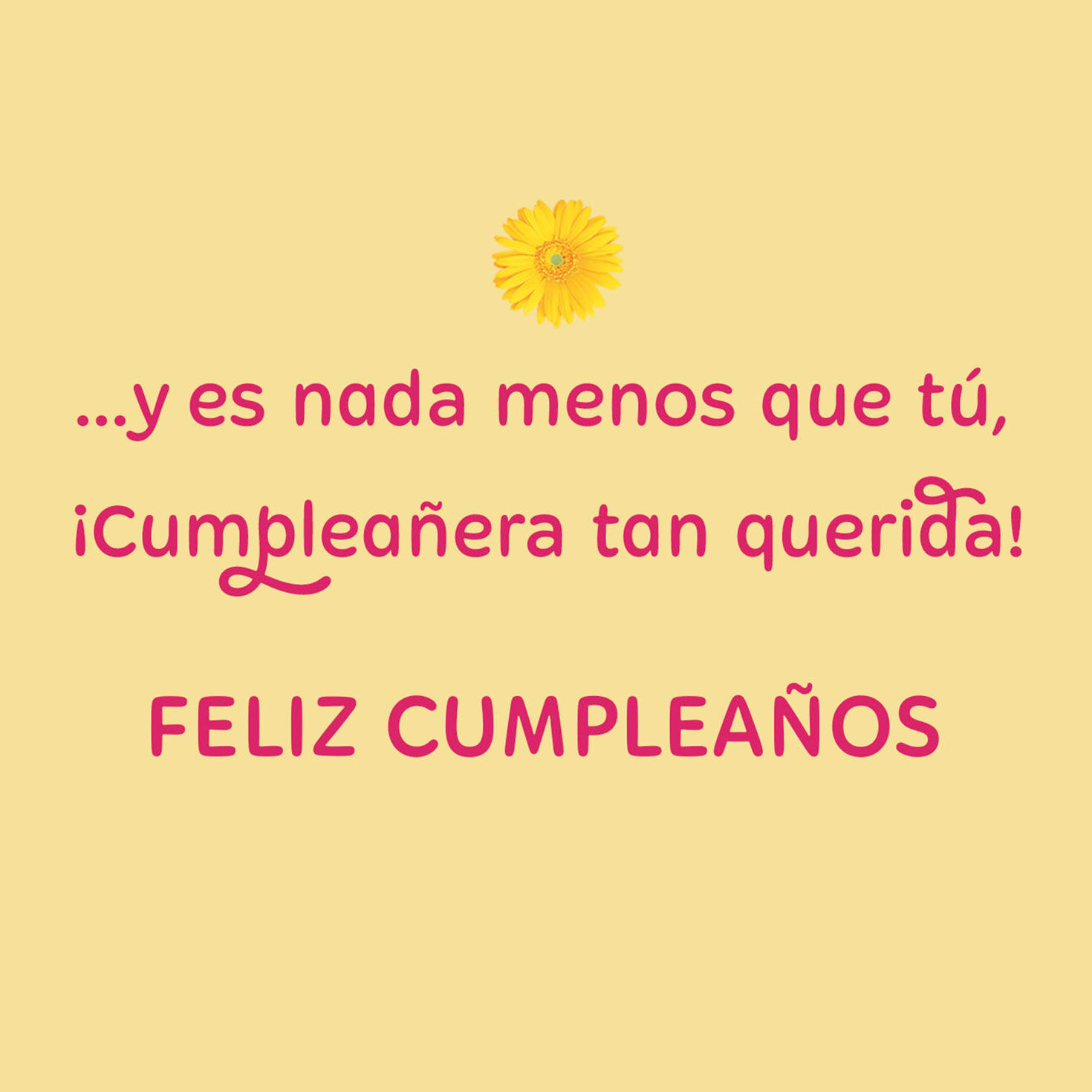 Kitten With Party Hat and Daisies Birthday Card in Spanish Sentiment image number 2