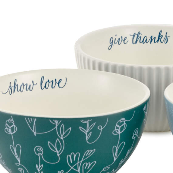 DaySpring Give Thanks Ceramic Bowls, Set of 3, , large image number 4