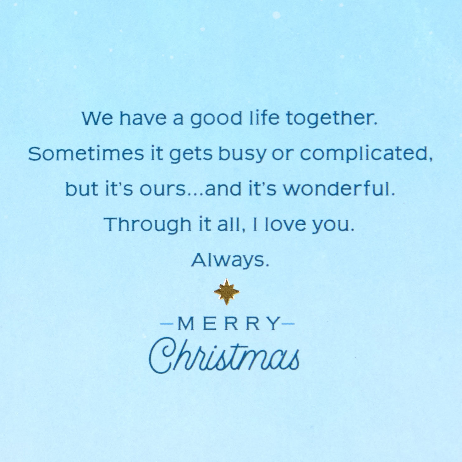 Gold Stars on Blue Christmas Card Sentiment image number 3