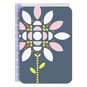 Mod Geometric Flower on Blue Blank Card Card Front image number 1