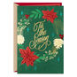 Poinsettia Wreath on Green Christmas Card front image number 1