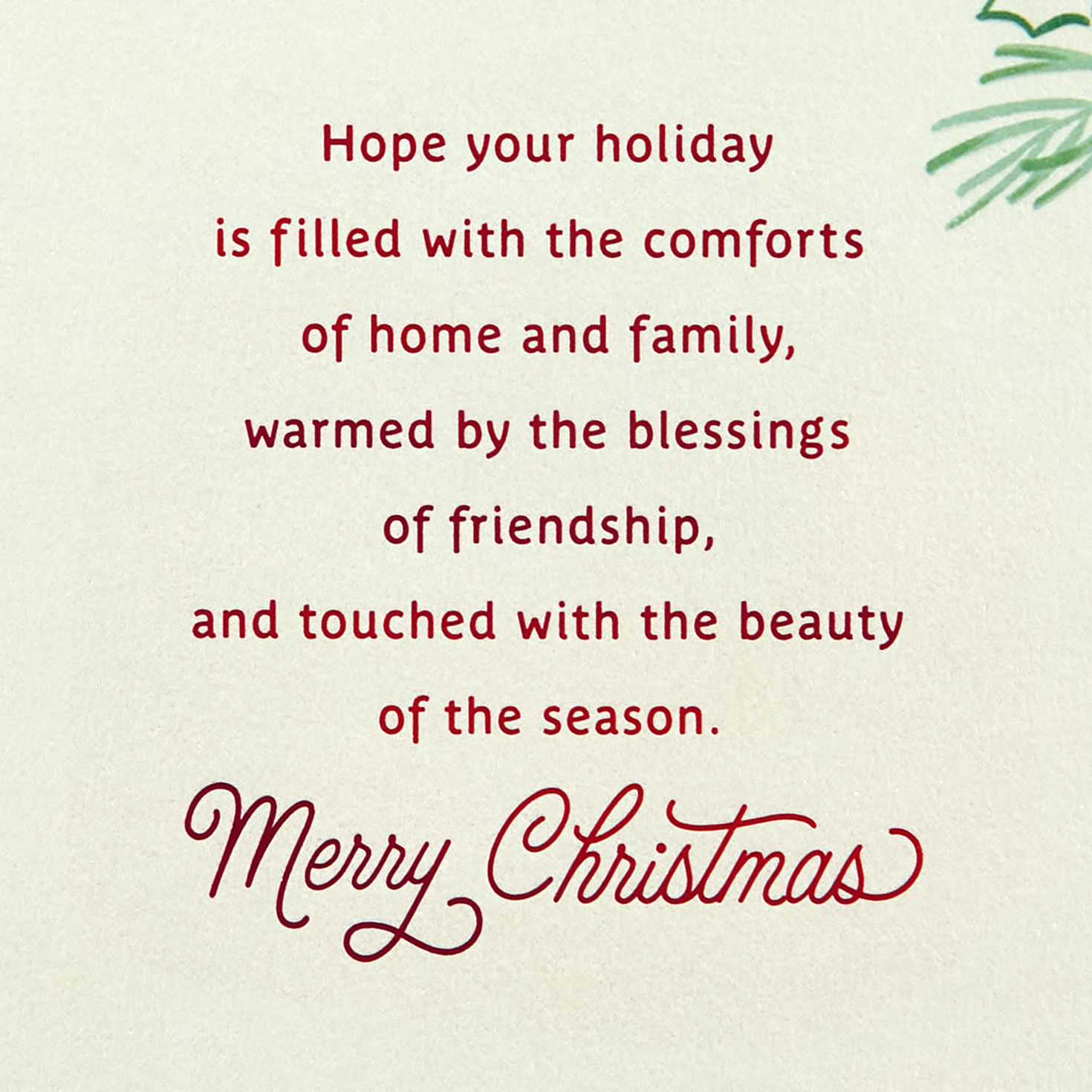 Cardinal Pine Cones Christmas Card sentiment image number 2