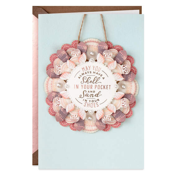 Seashells and Sand Birthday Card With Decoration