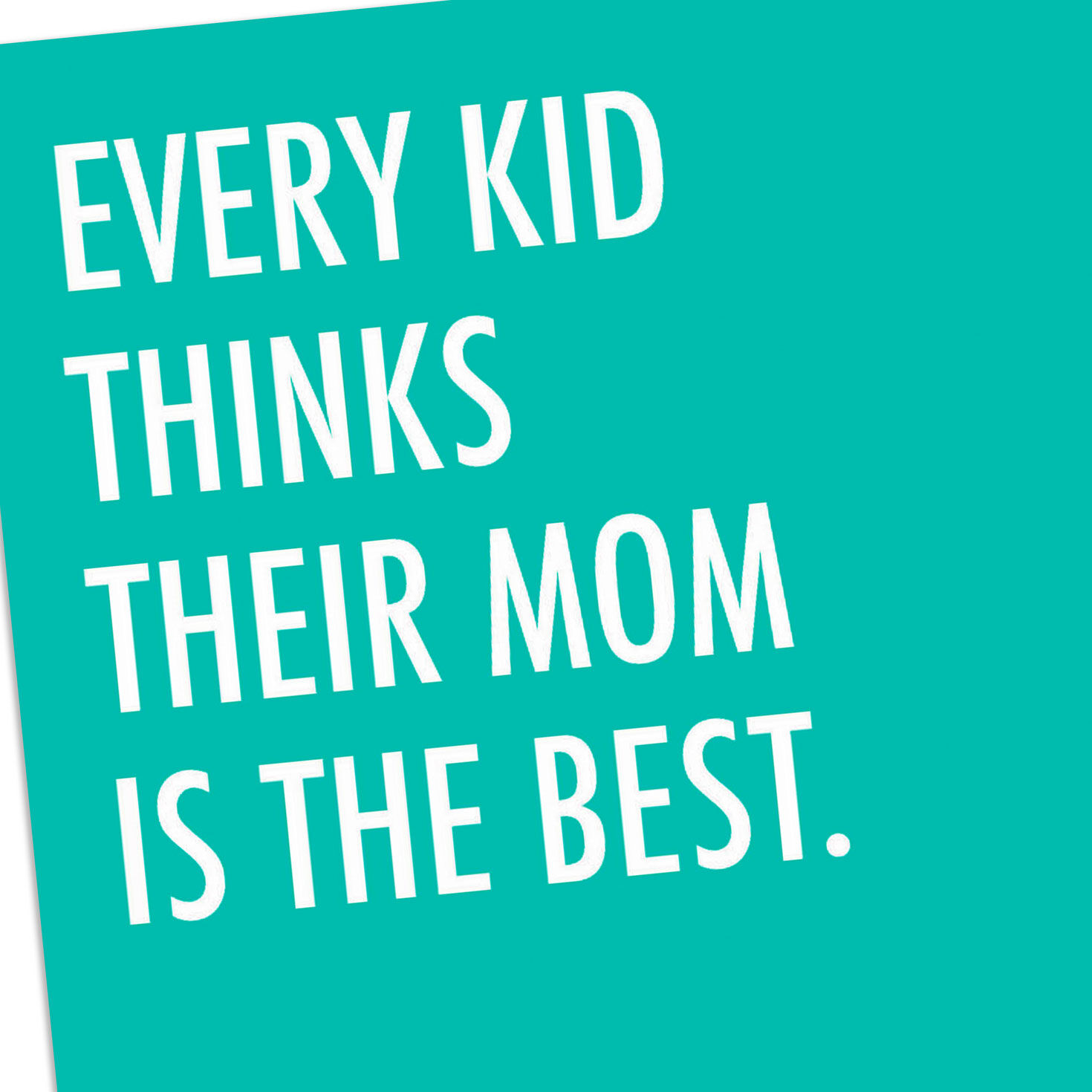 White Lettering on Teal Blue Mom Mother's Day Card Card Front Detail image number 4