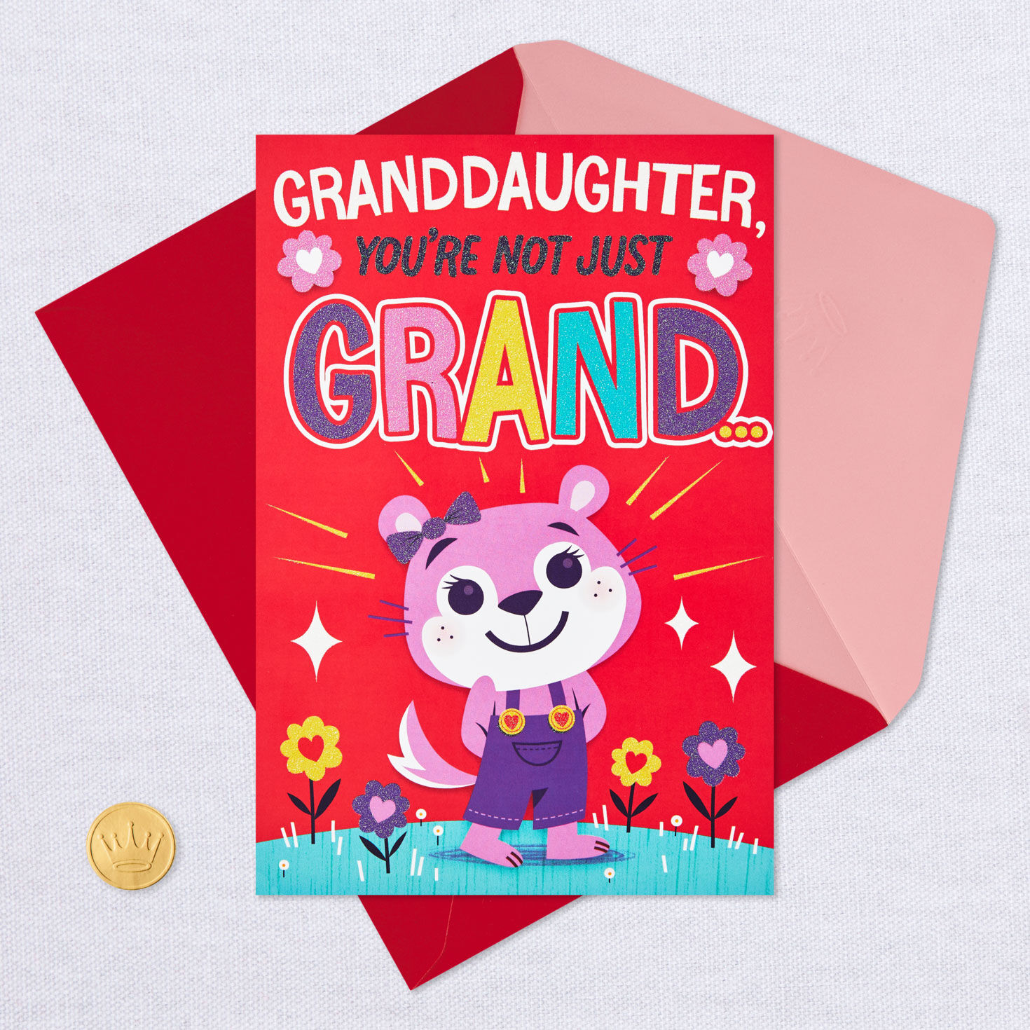Not Just Grand Pop-Up Valentine's Day Card for Granddaughter, , large image number 5
