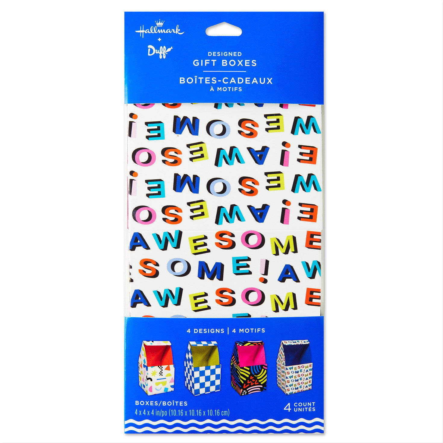 4" Modern Neon Patterns Assorted Treat Boxes With Lids, Pack of 4, , large image number 7