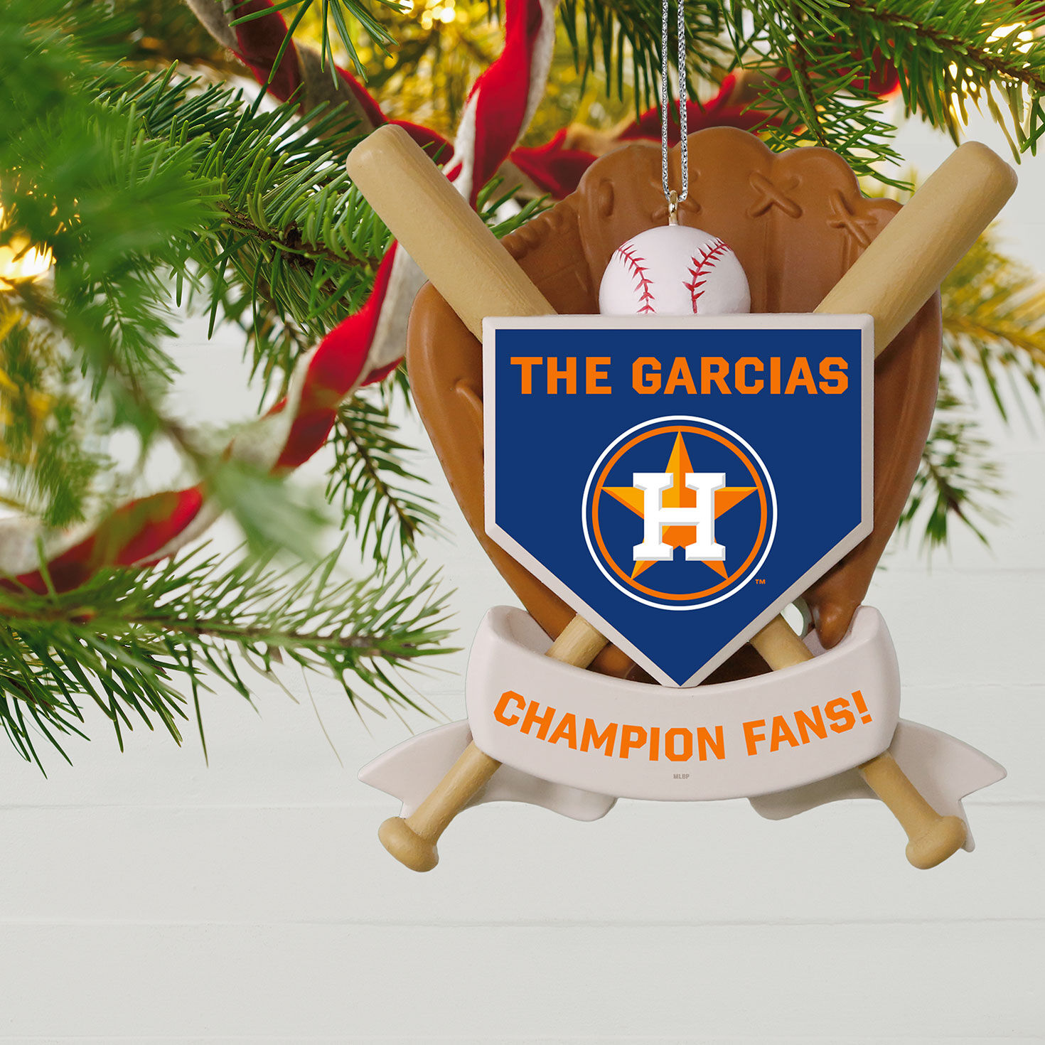 MLB Houston Astros&trade; Baseball Personalized Ornament, Custom Text, , large image number 2