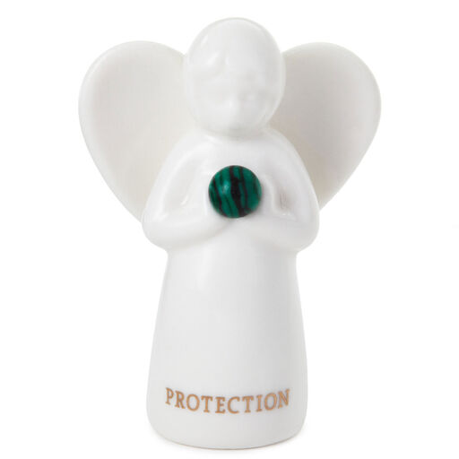 Malachite Angel of Protection Mini Angel Figurine, 2", 
