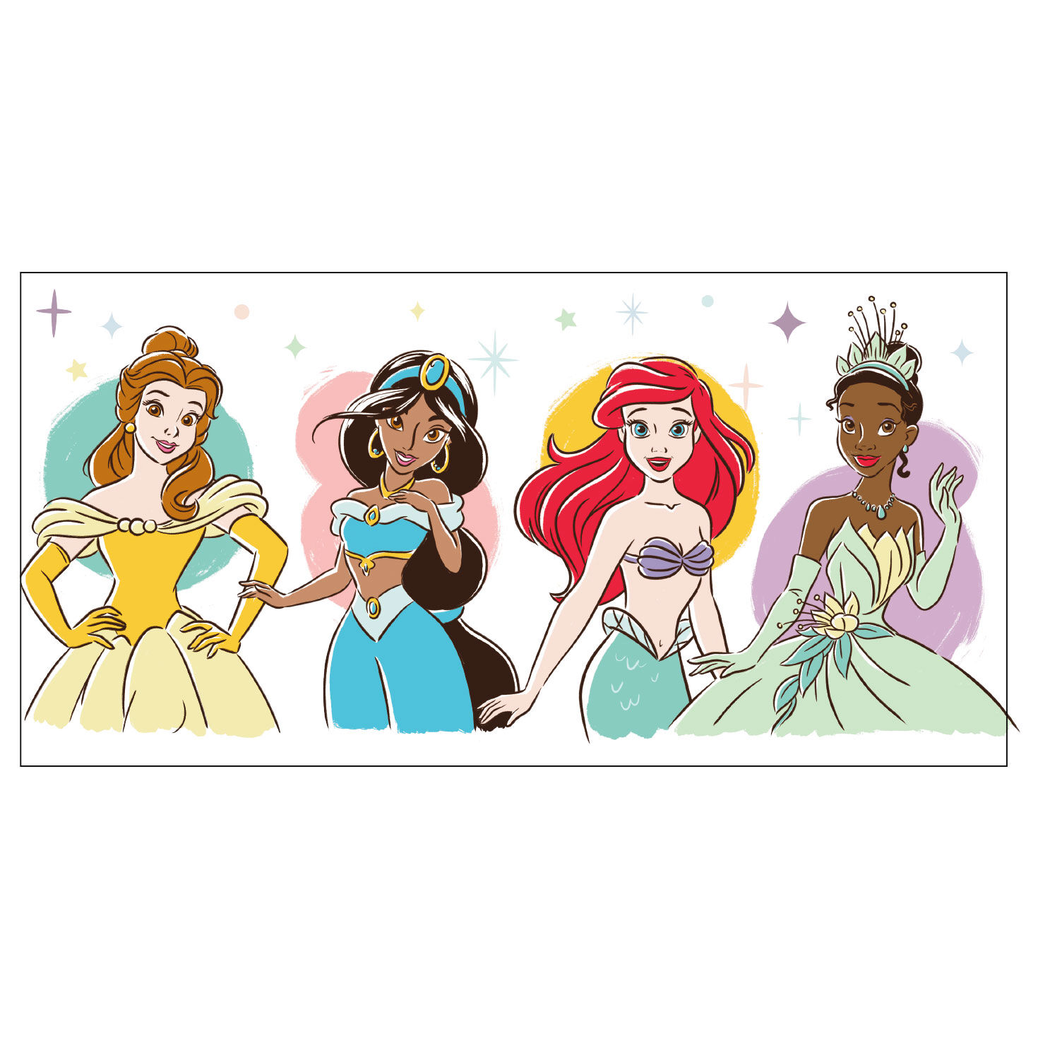 Belle, Tiana, Ariel and Jasmine Collector Glass Full glass design  image number 2