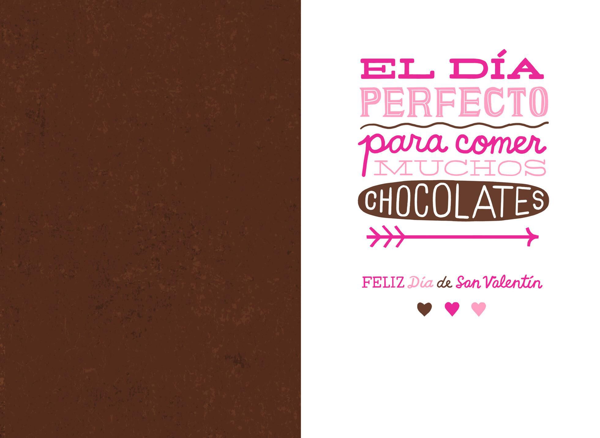 Chocolate Spanish-Language Valentine's Day Card