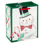 Smiling Snowman on White Small Holiday Gift Bag Front image number 1