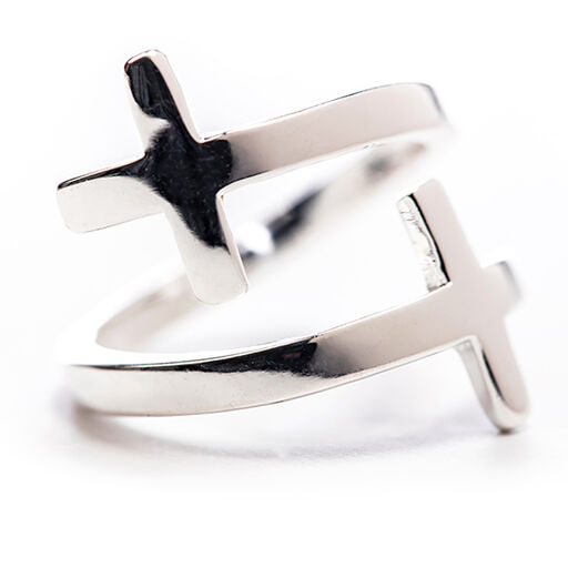 Кольцо "Столп веры" с серебряным крестом, 