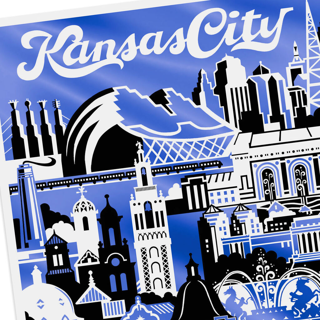 Kansas City Skyline and Icons Blank Card Greeting Cards Hallmark