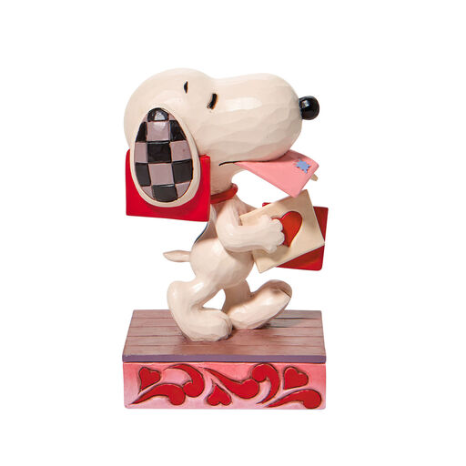Jim Shore Peanuts Snoopy Holding Love Notes Figurine, 4.75", 