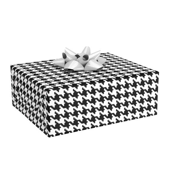 Black and White Houndstooth Pattern Wrapping Paper, 20 sq. ft., , large image number 2