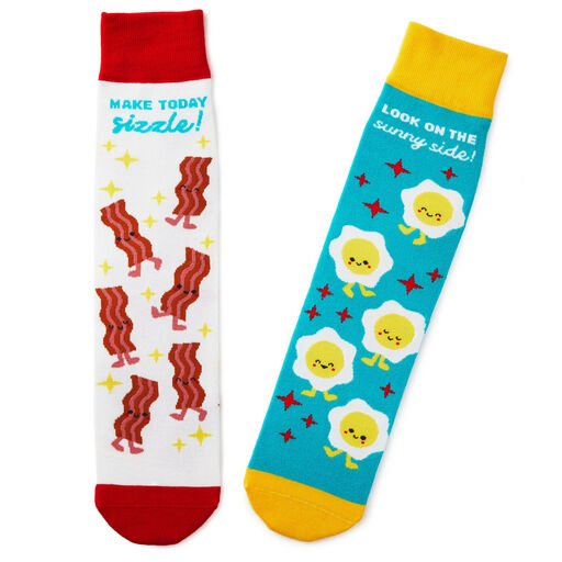 Bacon and Eggs Better Together Funny Crew Socks, 