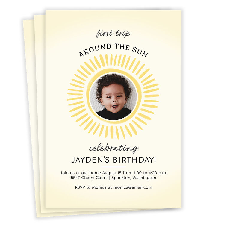 First Trip Around the Sun Flat Birthday Invitation