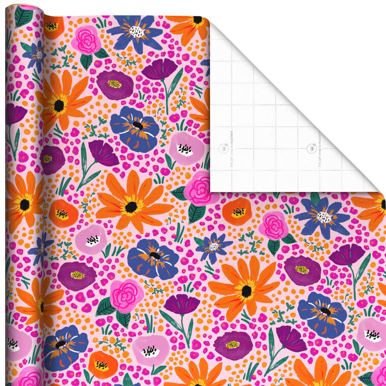 Garden Stroll Floral Wrapping Paper Roll, 20 sq. ft.