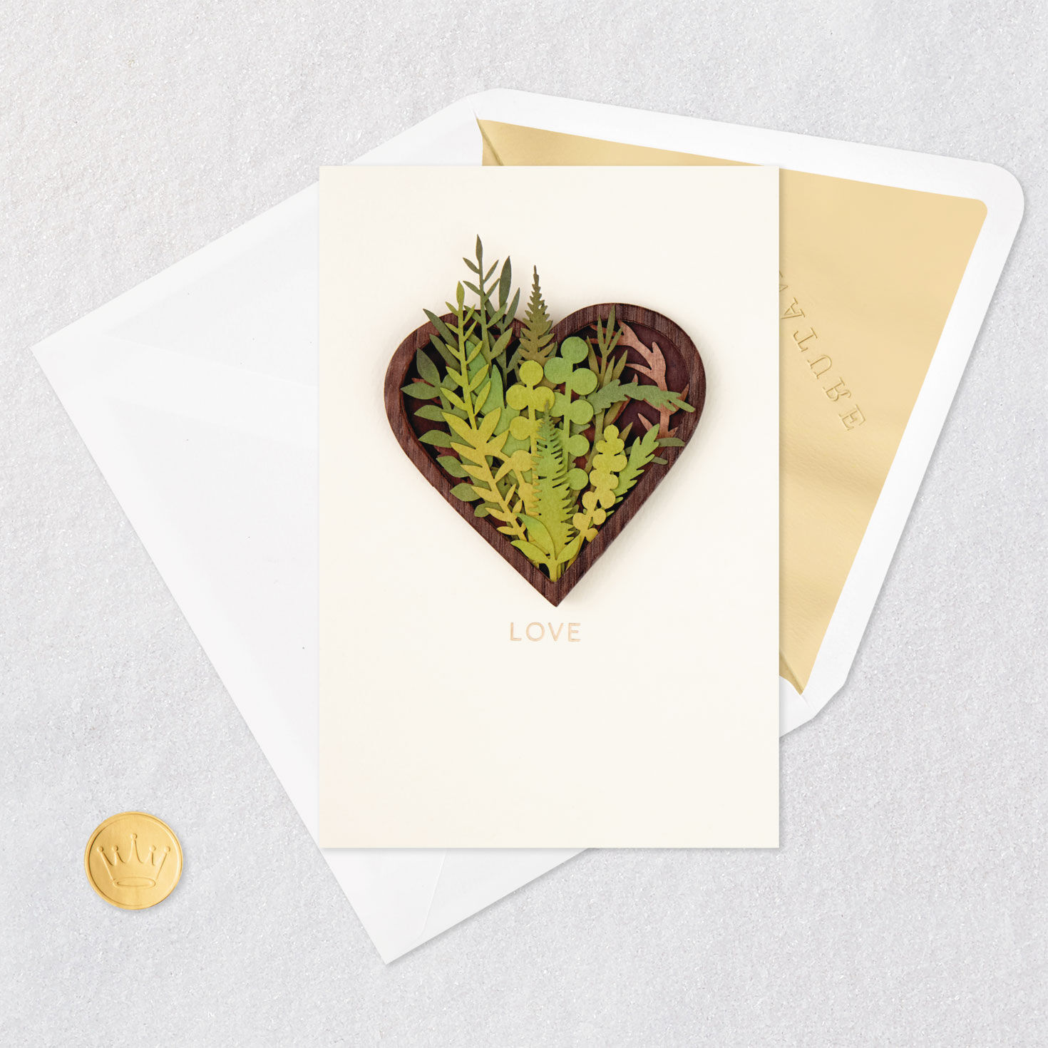 Botanical Heart Anniversary Card Card Front Detail image number 5