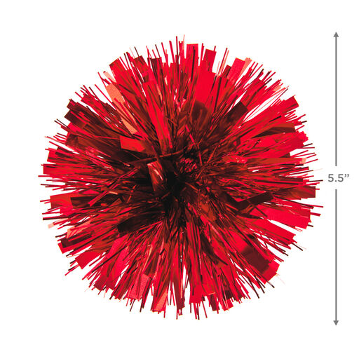 5.5" Red Metallic Pom-Pom Gift Bow, 