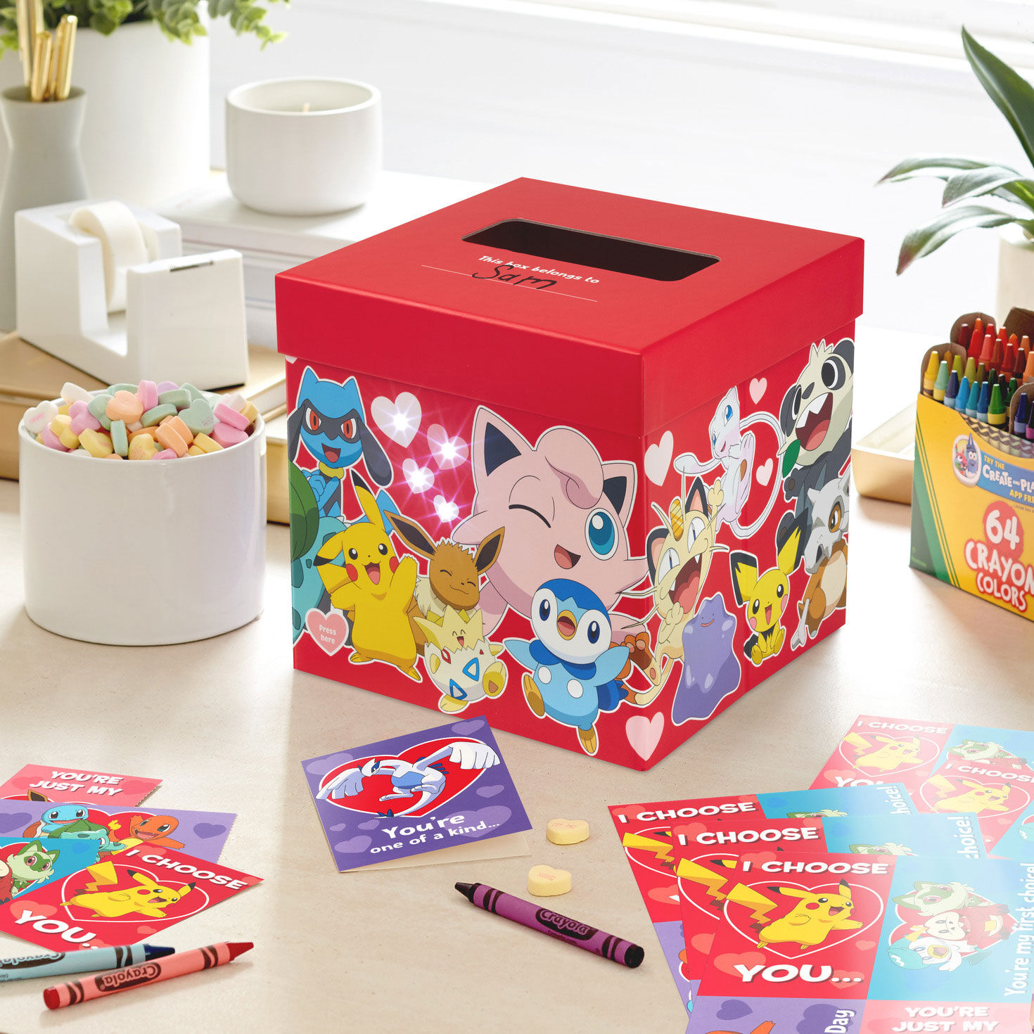 Pok&eacute;mon Full of Adventure Kids Classroom Valentines Set With Cards and Light-Up Mailbox With Sound, , large image number 7