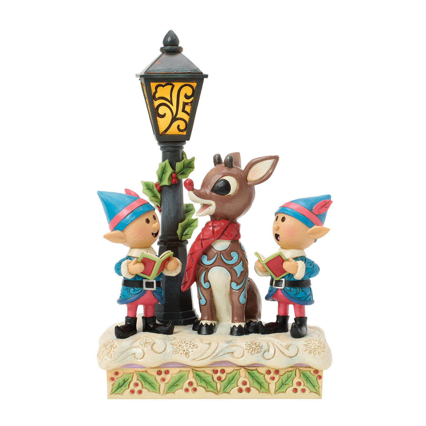 Jim Shore Rudolph and Elves Caroling Light-Up Figurine, 8.4" for only USD 74.99 | Hallmark