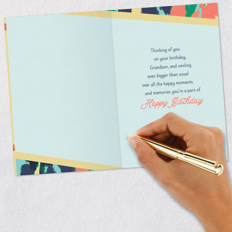 Thoughts of You Bring a Smile Birthday Card for Grandson, , large image number 6