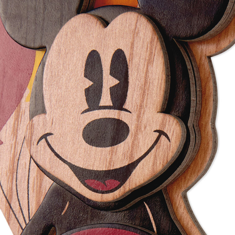 Mickey Mouse Wood Cut Birthday Card Card Front Detail image number 4