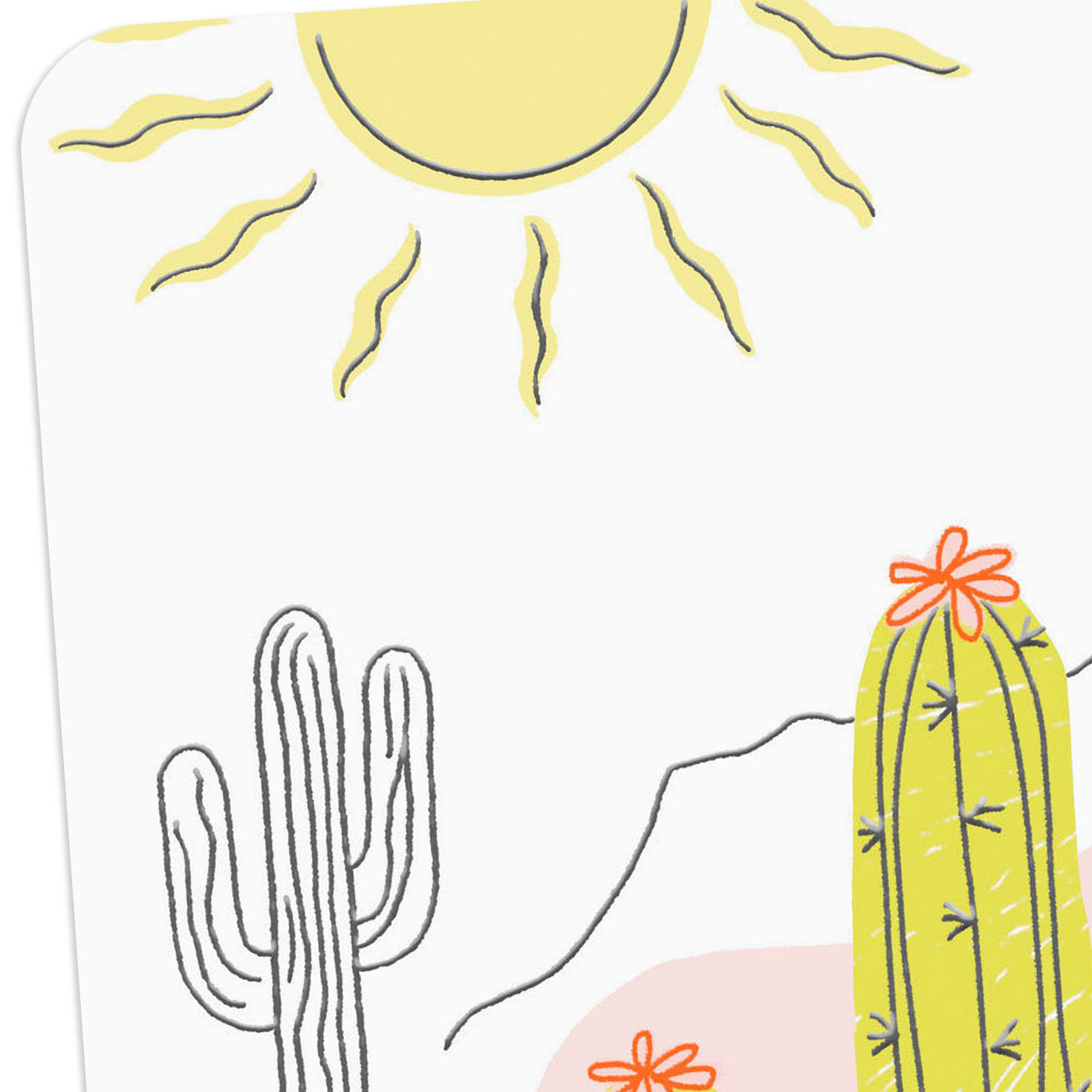 Sunny Desert Landscape Blank Card Card Front Detail image number 3