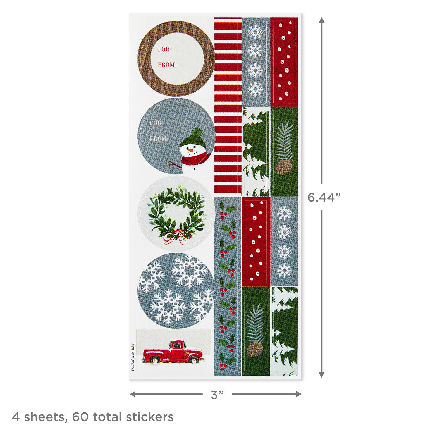 Red and White Holiday Plaid Tissue Paper With Gift Tag Stickers, 10 sheets, , large image number 5