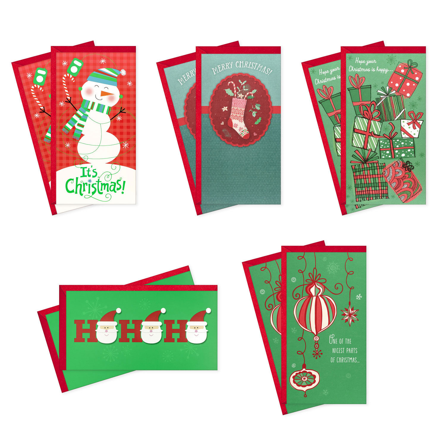 Jolly Wishes Money-Holder Assortment Christmas Cards, Pack of 10