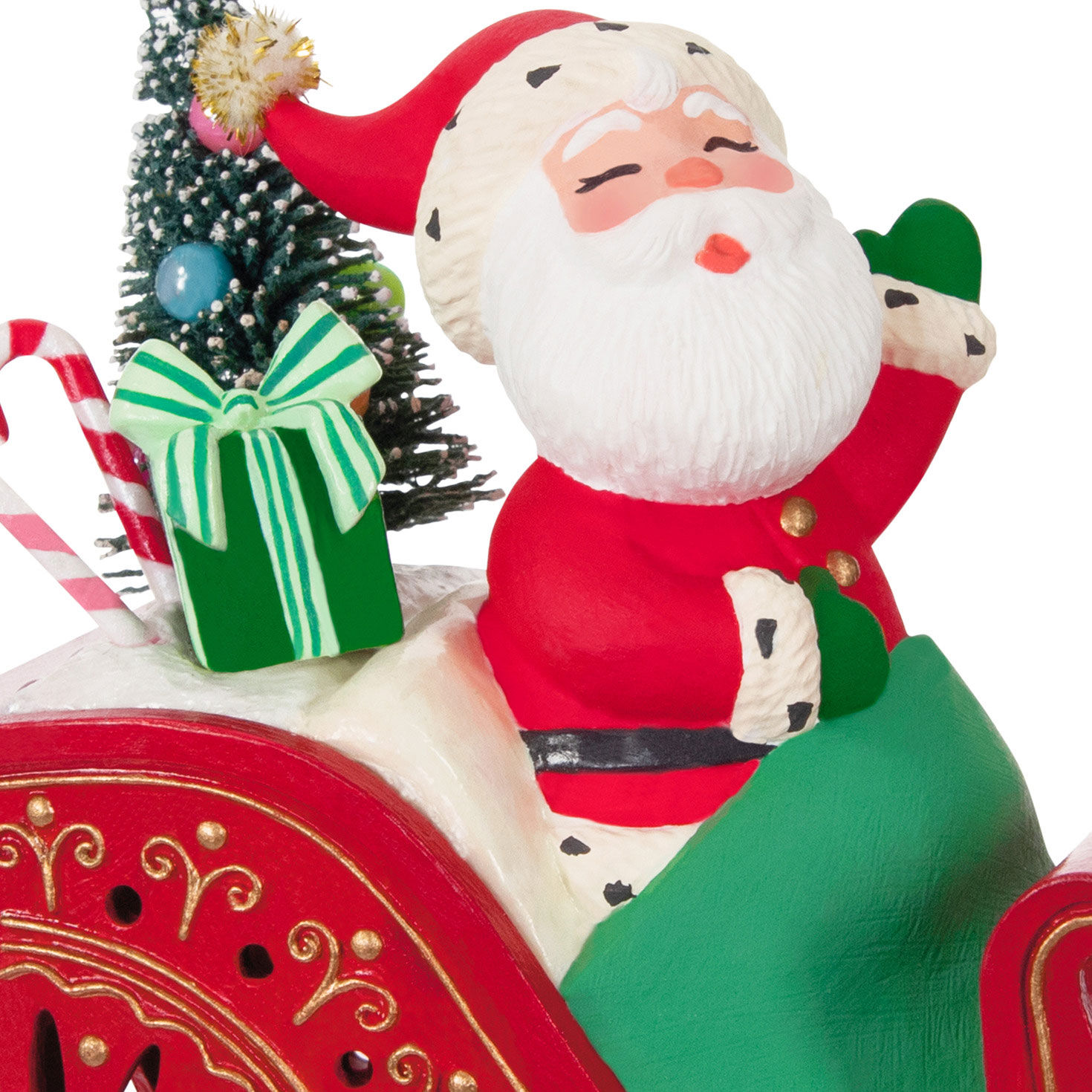 Mini Vintage Santa ShowToppers Musical Tree Topper With Light, 4.26&rdquo;, , large image number 4