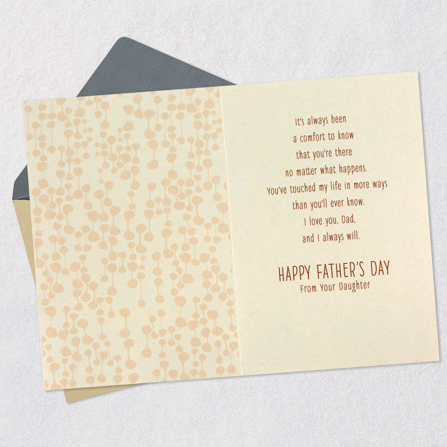 Baker's Twine Bow Dad Father's Day Card From Daughter Open card with envelope image number 3