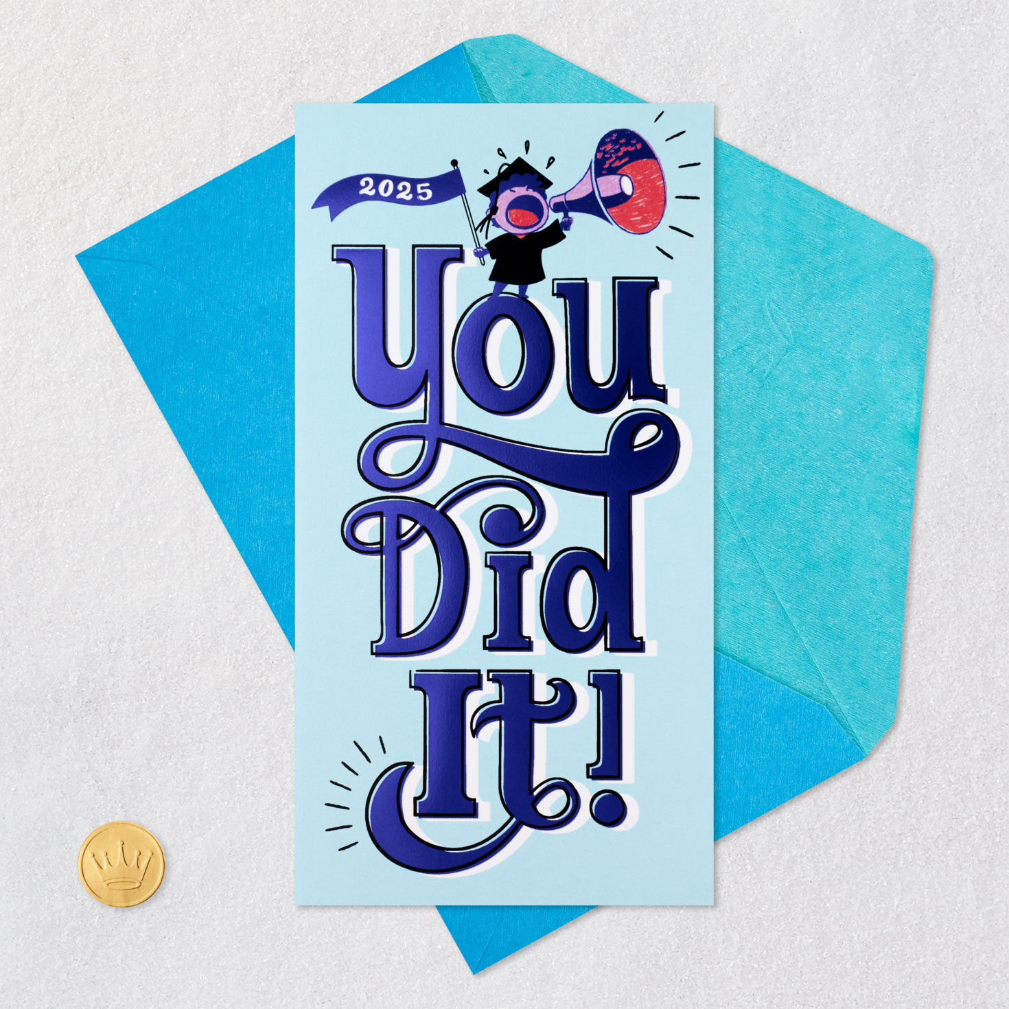 Grad With Megaphone Funny 2026 Graduation Money Holder Card with envelope and Seal image number 6