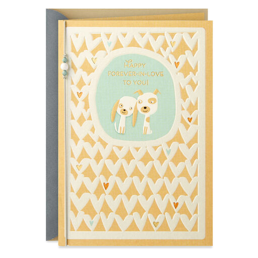Puppies and Hearts Forever in Love Anniversary Card, 