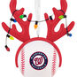 Nationals Reindeer Baseball Christmas Ornament closeup view image number 5