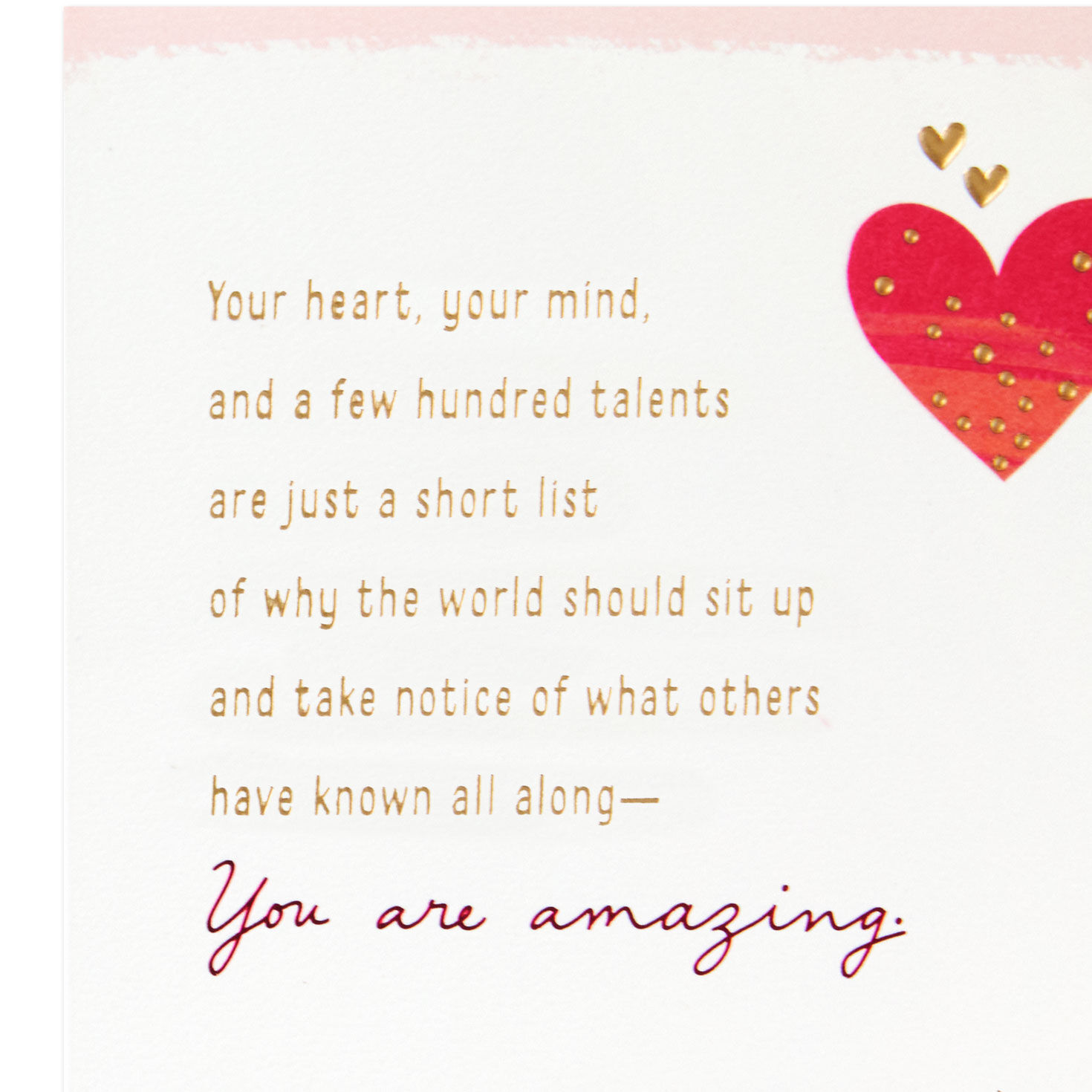 Sparkly Watercolor Hearts Daughter Valentine's Card sentiment image number 2