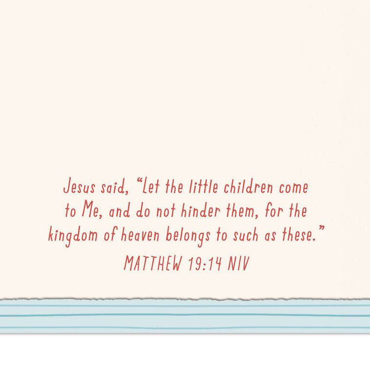 Blue and Coral Flowers Baptism Card for Goddaughter  image number 3