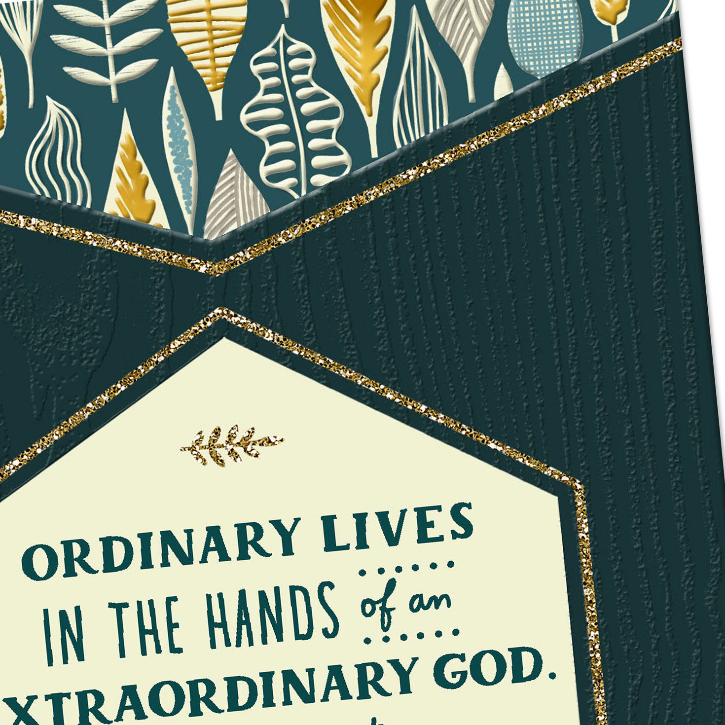 Leaves and Teal Religious Clergy Appreciation Card Card Front Detail image number 5