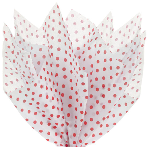 Scarlet Red Polka Dot Tissue Paper, 