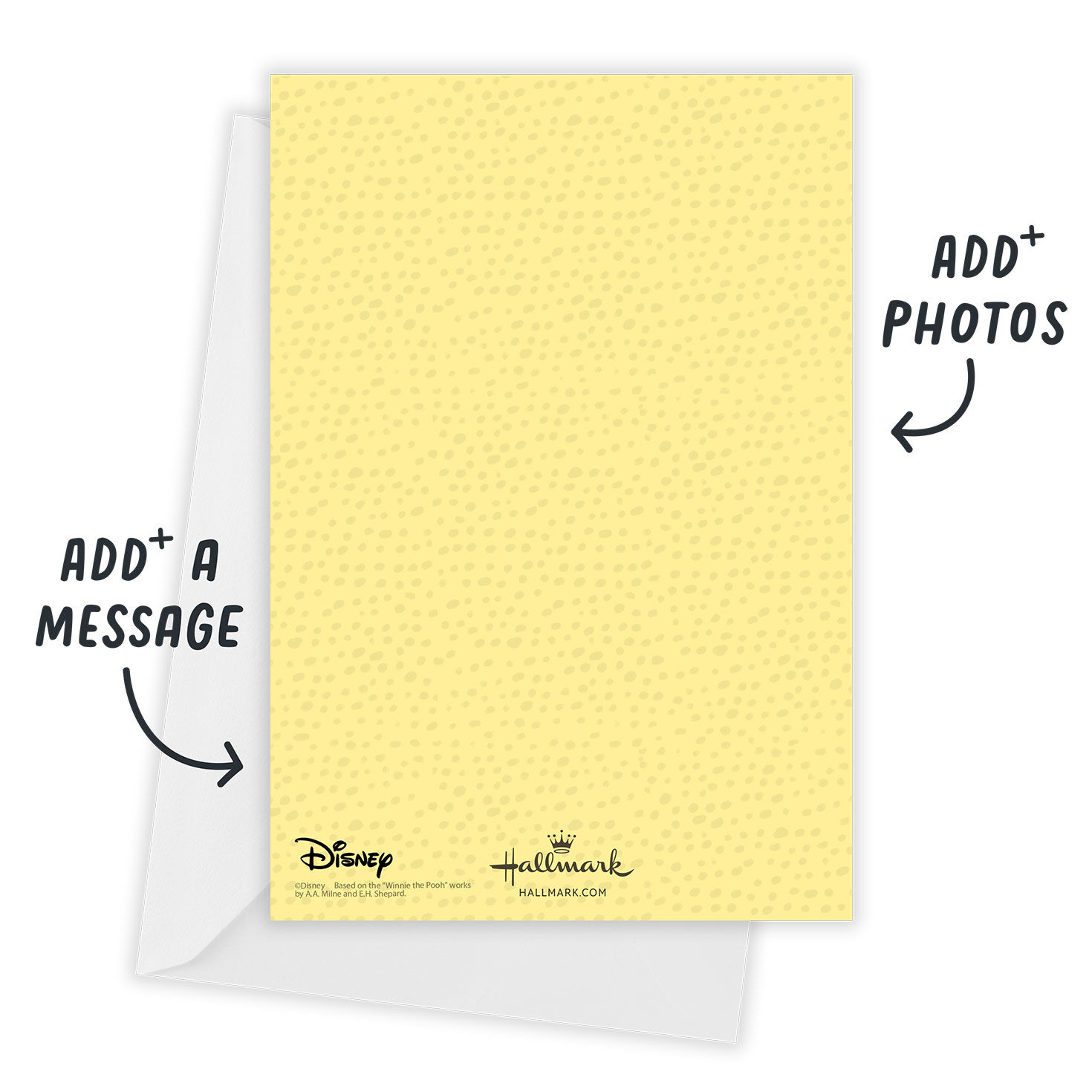 Winnie the Pooh Personalized Baby Shower Invite Card Back indicating personalization image number 3