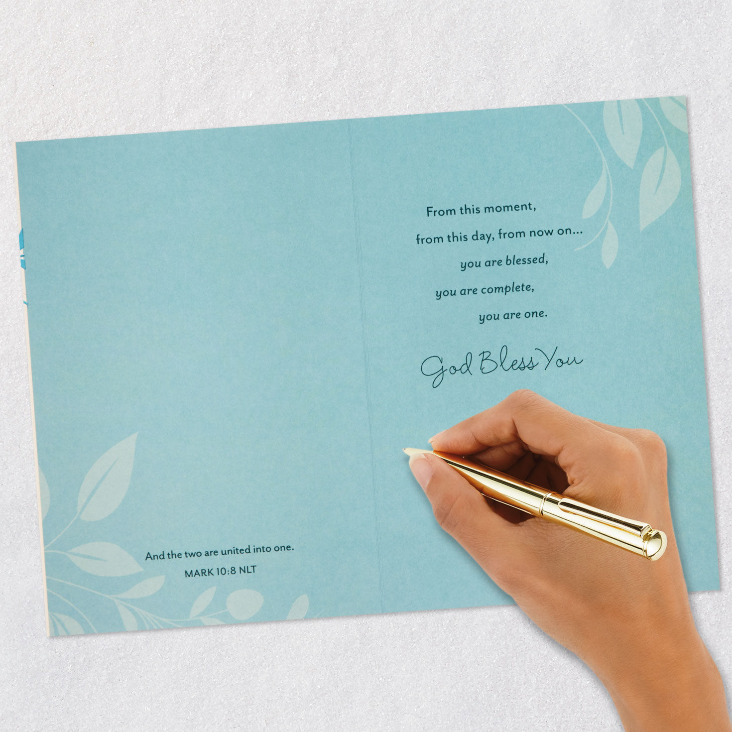 Rings in Heart Religious Wedding Card Signing card image number 7