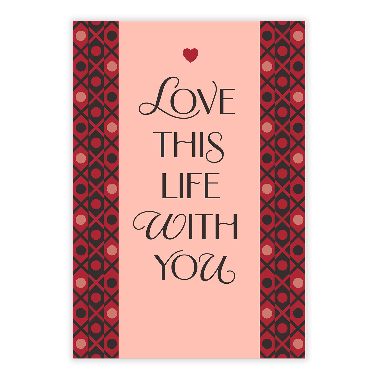 Red Pink XO Border Personalized Valentine's Day Card front image number 2