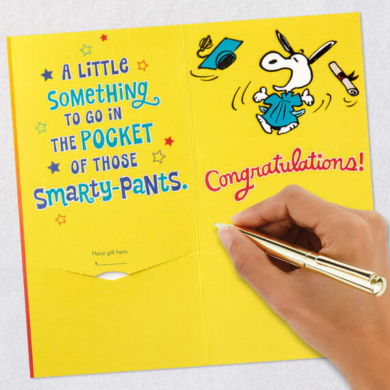 Peanuts® Snoopy Smarty-Pants Funny Money Holder Graduation Card, , large image number 7