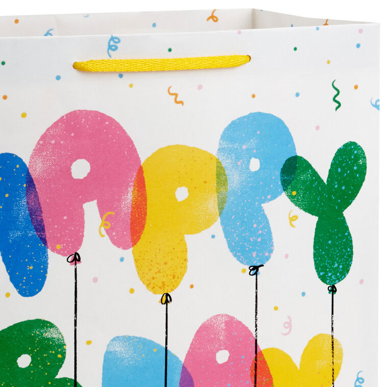 Hands Holding Balloons Large Birthday Gift Bag handle detail image number 4