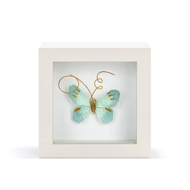 Demdaco Light Blue Butterfly Small Shadow Box Wall Decor, 4"
