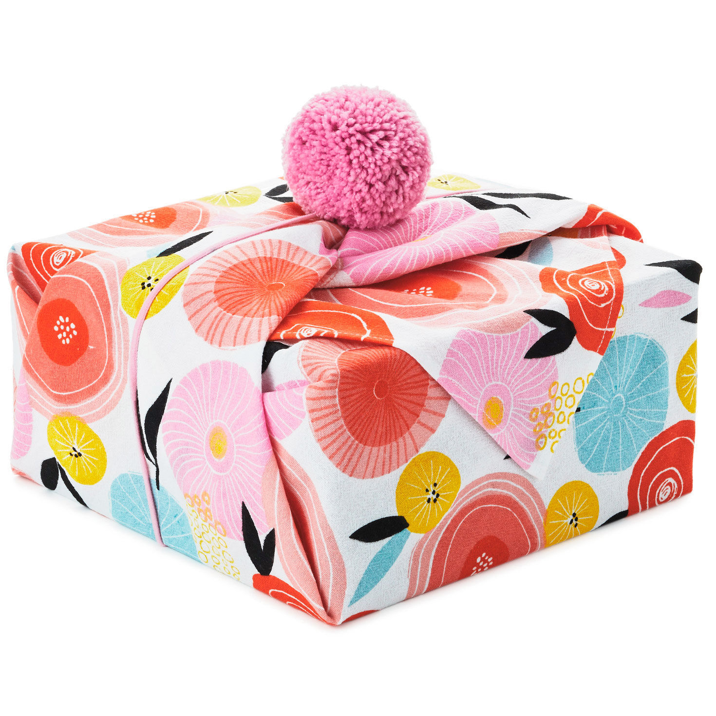 Pink Daisy Fabric Gift Wrap Set - 1canoe2