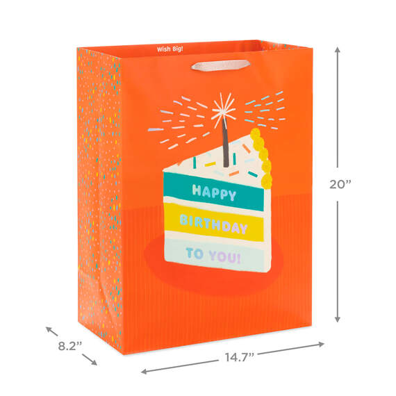 20" Slice of Birthday Cake Jumbo Gift Bag, , large image number 3