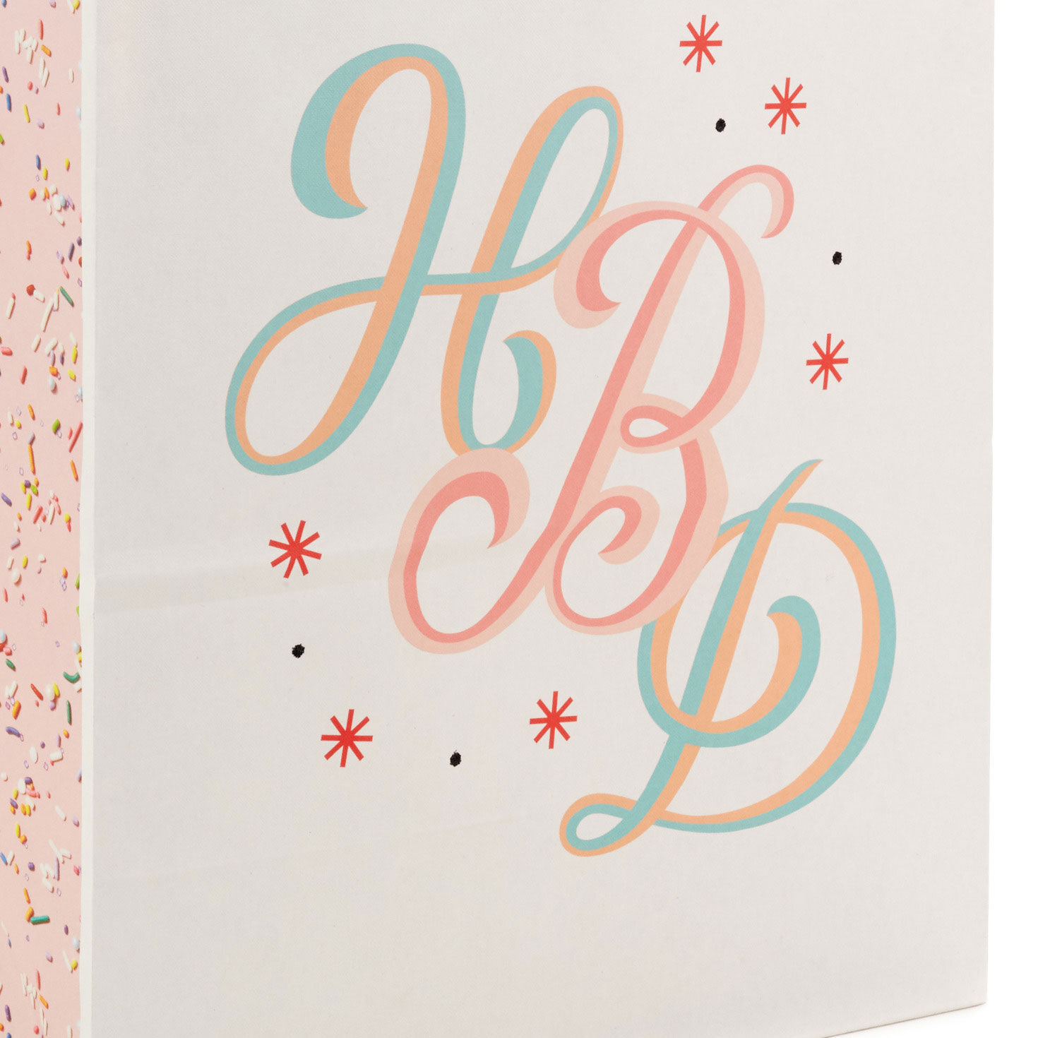 Pastel HBD Large Gift Bag Base/Side Detail image number 5